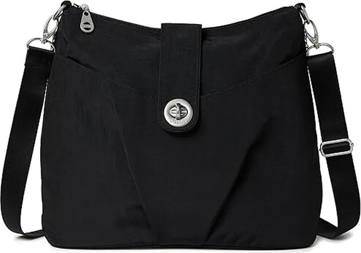 Baggallini Helsinki Crossbody Hobo (Black) Handbags