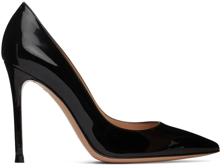 Gianvito Rossi Black Leather Gianvito 105 Heels