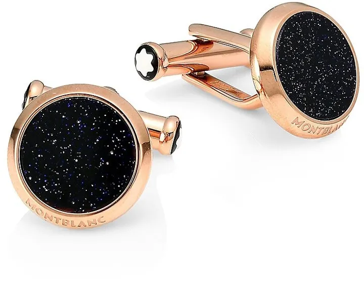 Goldtone Stainless Steel Round Cufflinks