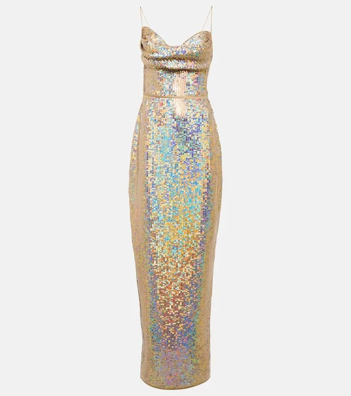 Sequin-embellished gown