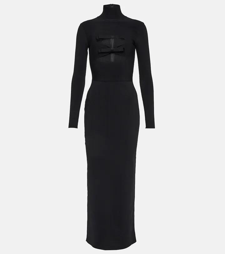 Cutout knit maxi dress