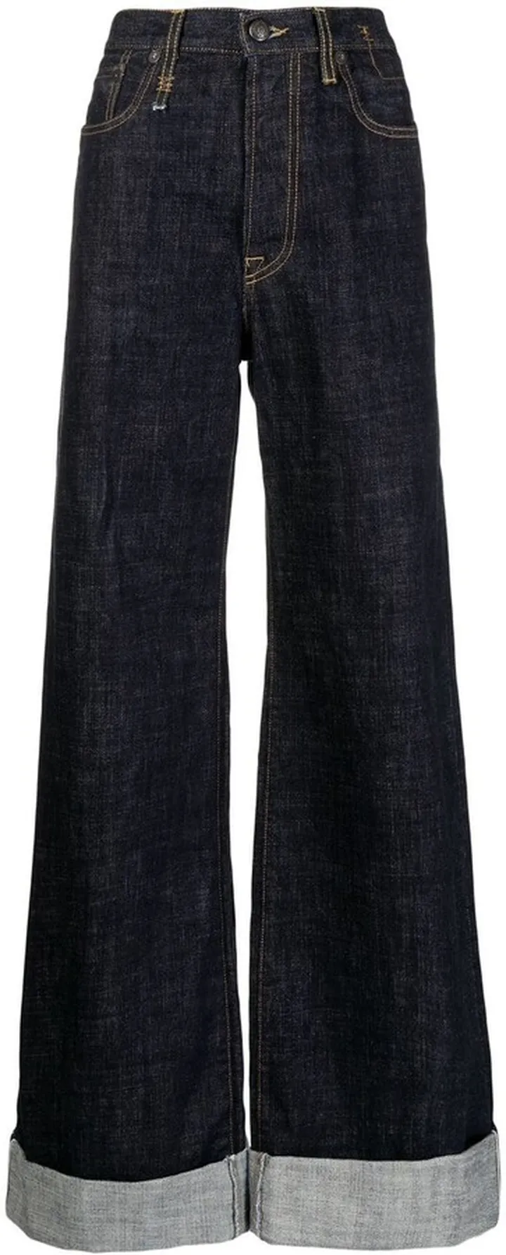 Turn-Up Wide-Leg Jeans