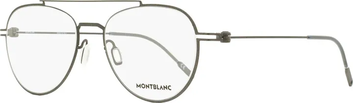 Montblanc Men's Oval Eyeglasses MB0001O 006 Ruthenium 56mm
