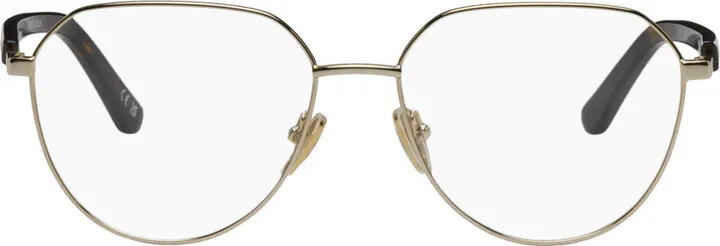 Balenciaga Gold Rectangular Glasses