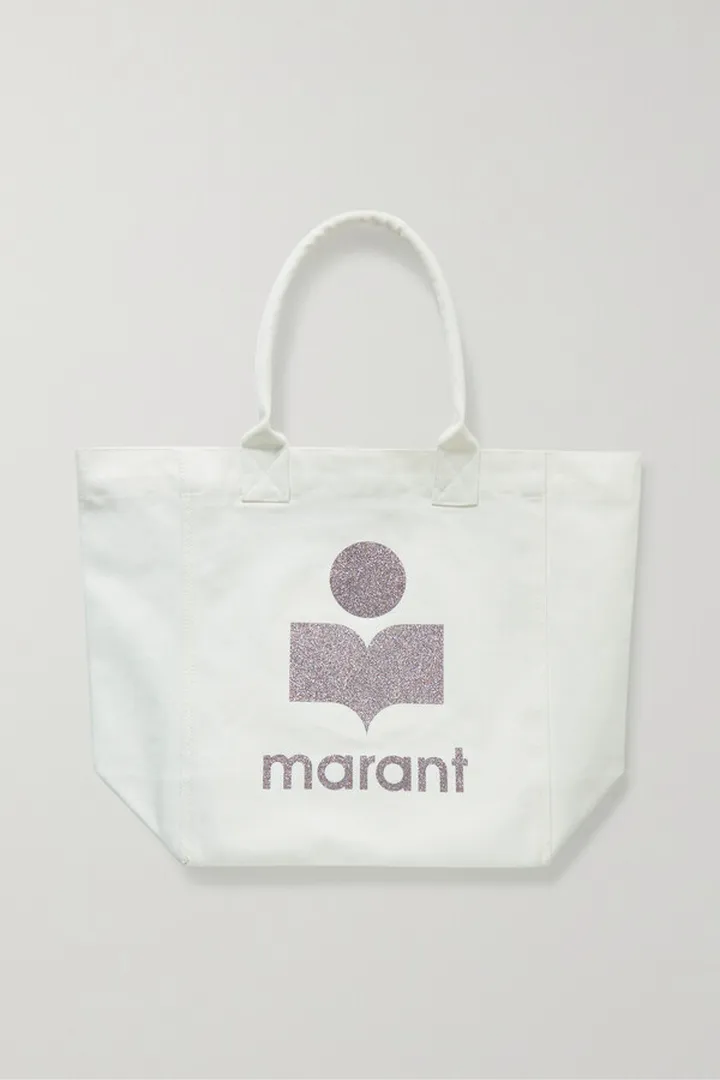 Isabel Marant - Yenky Glittered Cotton-canvas Tote - White