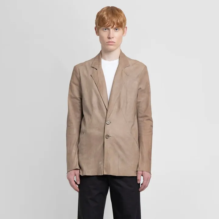 Giorgio Brato Man Beige Leather Jackets