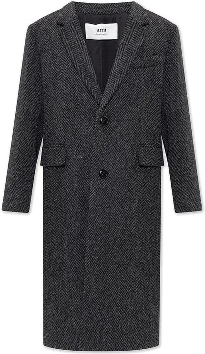 AMI Single-Breasted Long Coat