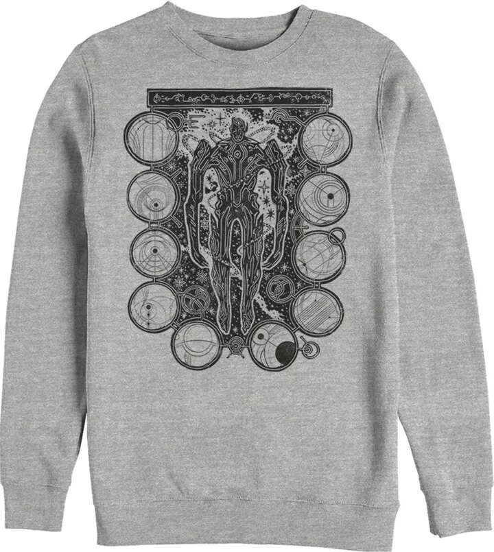 Men's Marvel Eternals Kro Wood Stamp Circles Sweatshirt - Athletic Heather - 2X Large