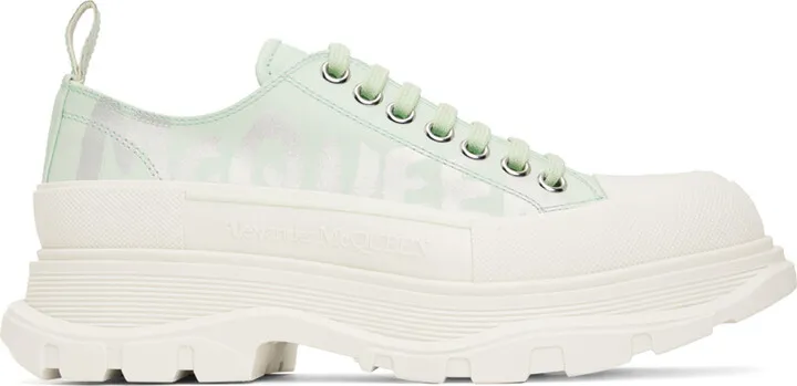 Alexander McQueen Green Graffiti Tread Slick Sneakers