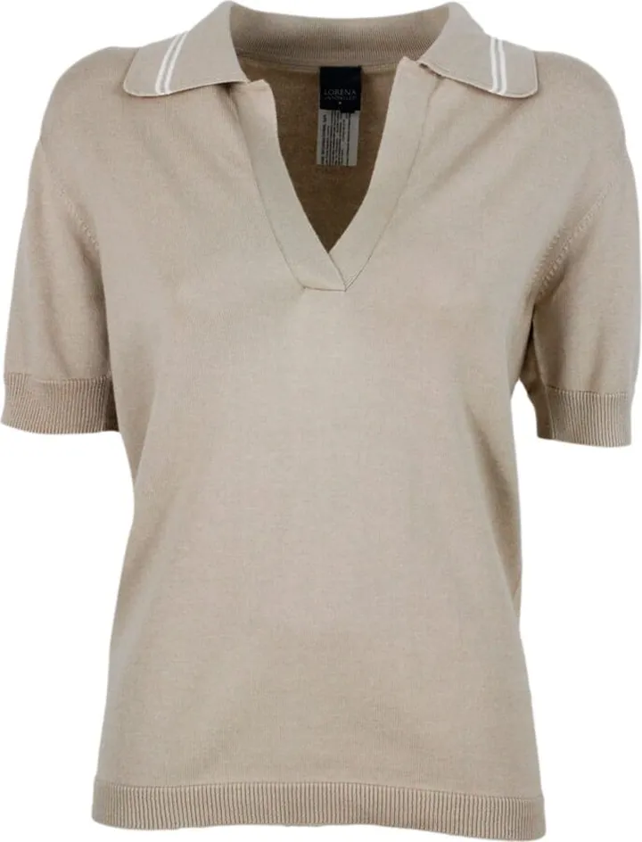 Short-sleeved Polo T-shirt In Cotton And Cashmere