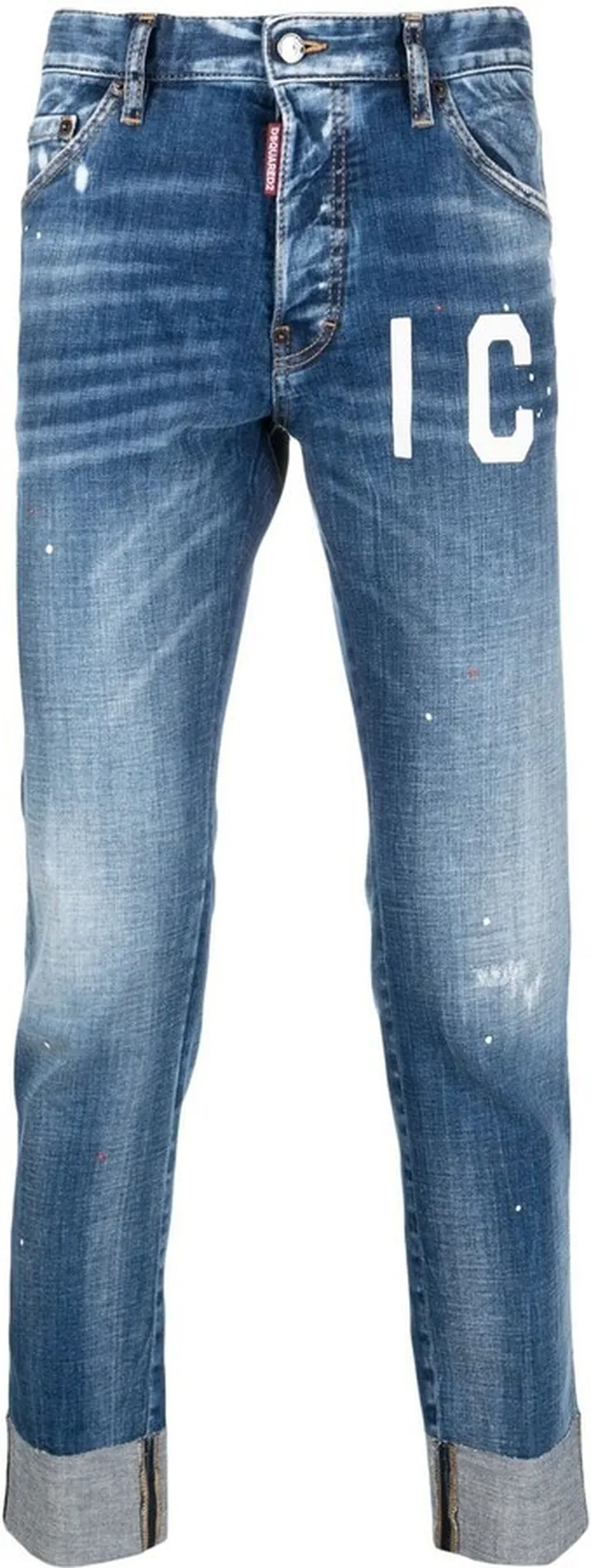 Logo-Print Low-Rise Jeans