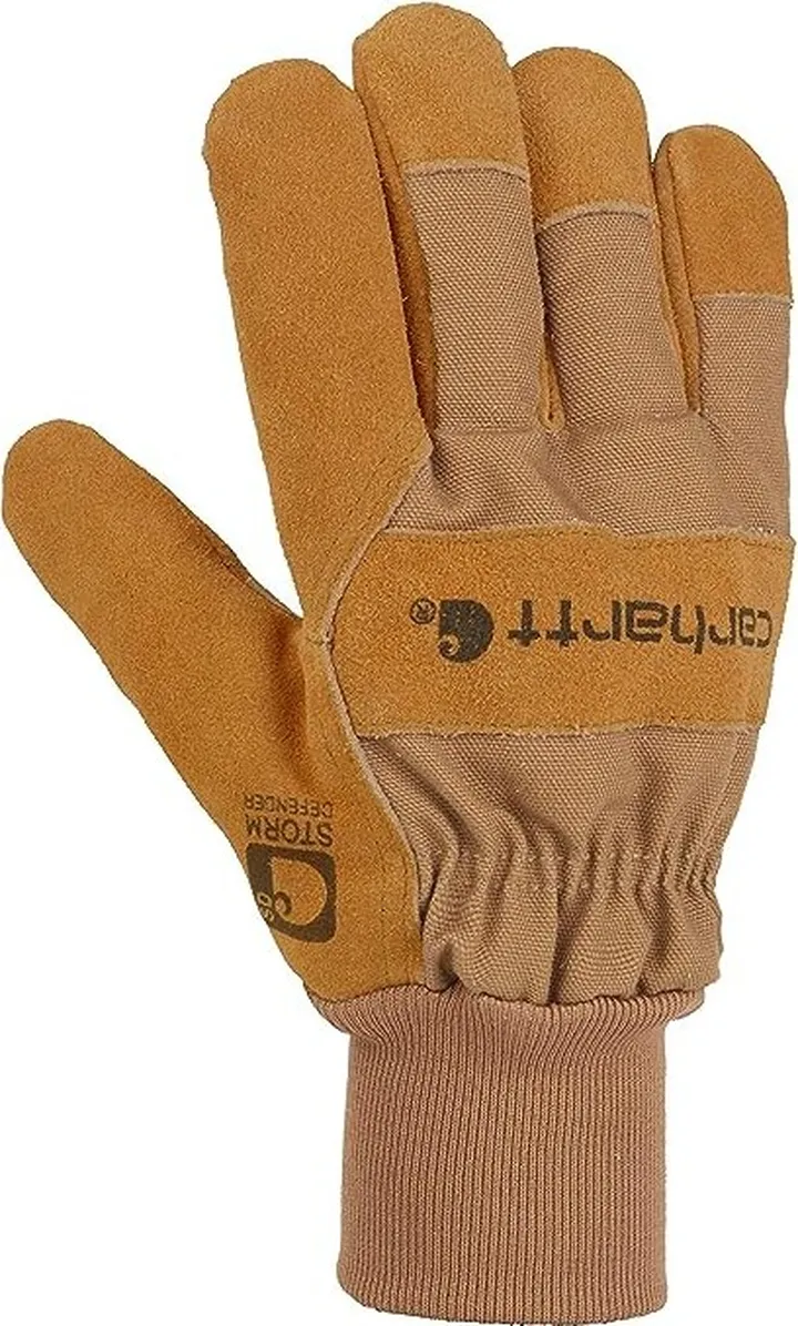 Carhartt Men's Wb Suede Leather Waterproof Breathable Work Glove (Brown) Extreme Cold Weather Gloves