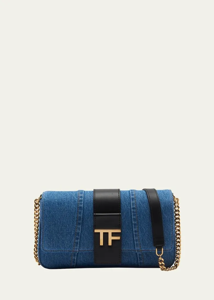 TF Denim Chain Shoulder Bag
