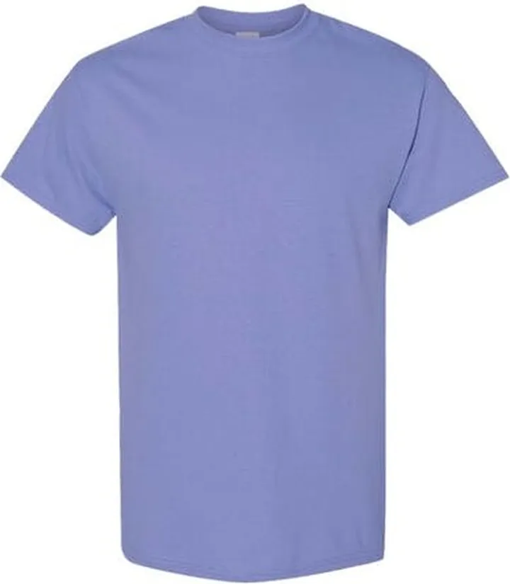 Gildan Mens Heavy Cotton Short Sleeve T-Shirt Pack Of 5 - Violet
