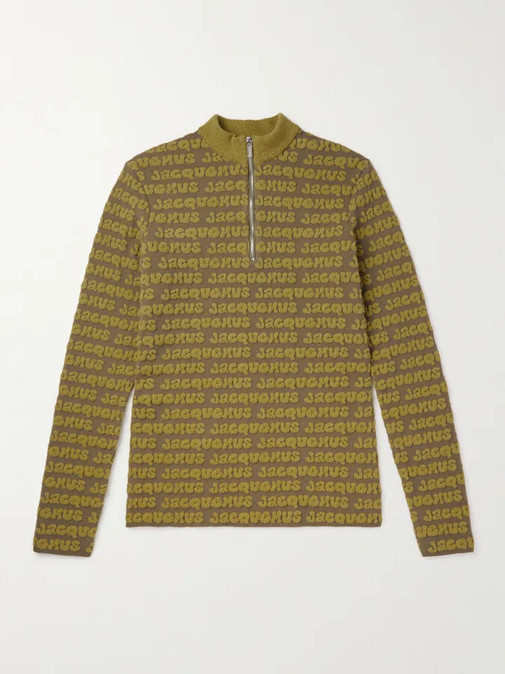 Luis Jacquard-Knit Half-Zip Sweater
