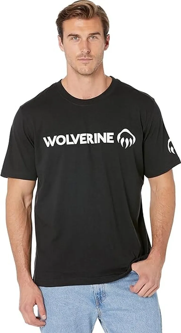 Wolverine Short Sleeve Graphic Tee Shirt (Black Logo) Men's Clothing