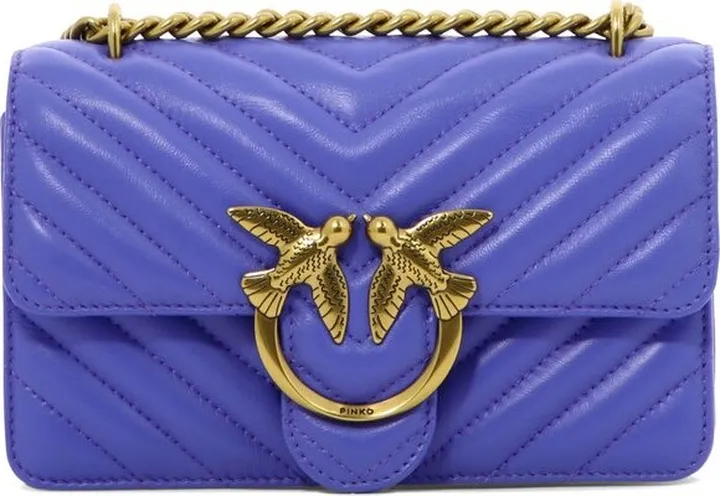Pinko Lovebird Quilted Chain-Linked Crossbody Bag