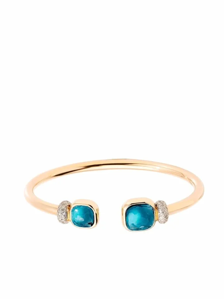 18kt rose gold Nudo blue topaz and diamond cuff