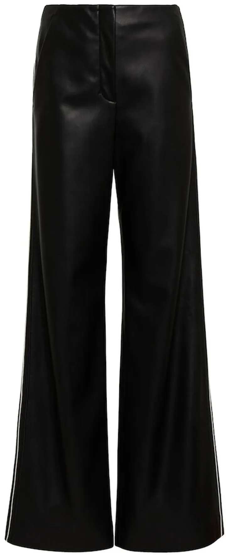 Buttoned Up high-rise wide-leg leather pants