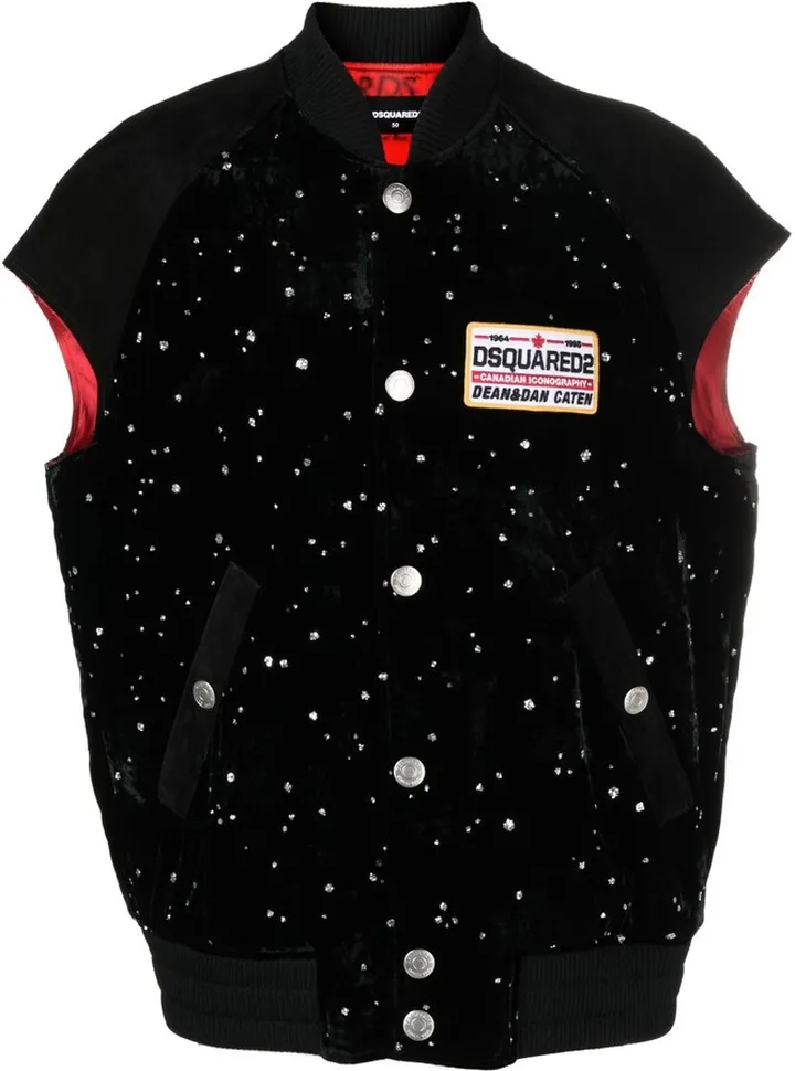 Crystal-Embellished Cotton Gilet