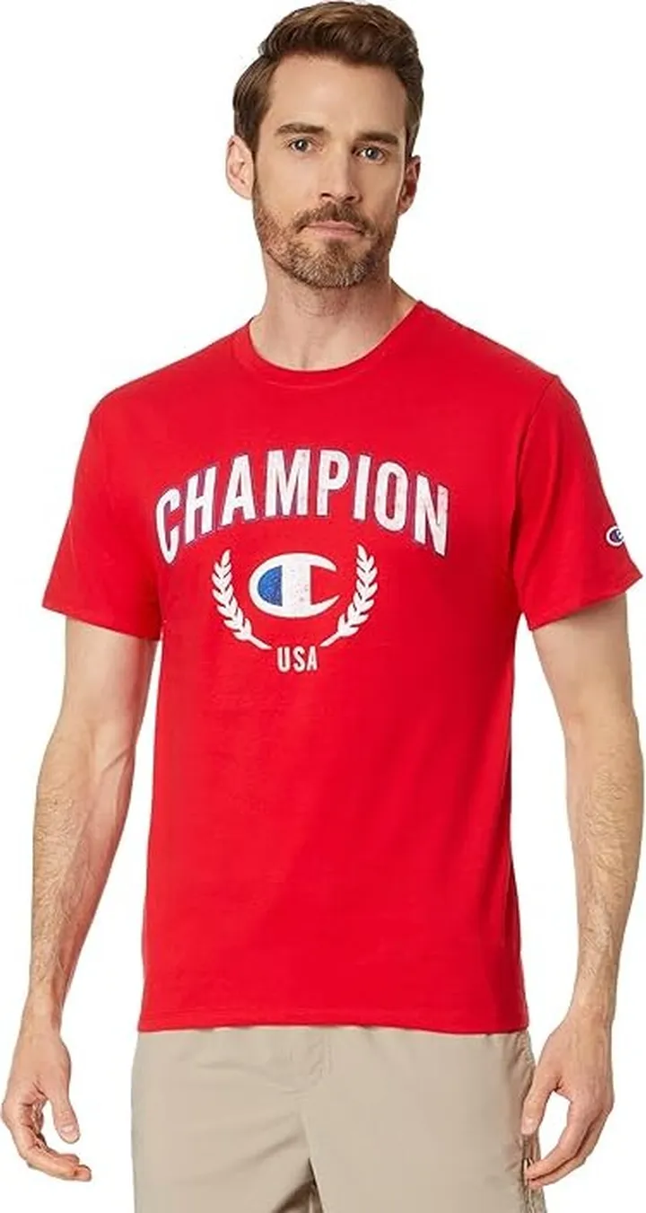 Champion Americana Classic Graphic Tee II (Scarlet) Men's Clothing