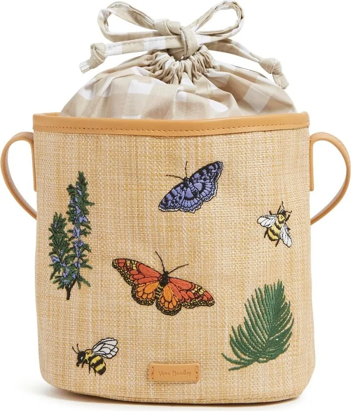 Vera Bradley Women's Straw Straw Crossbody Bag Nature Study Neutral