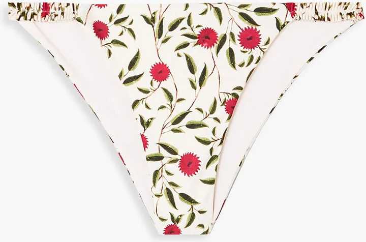 Vera ruffled floral-print low-rise bikini briefs
