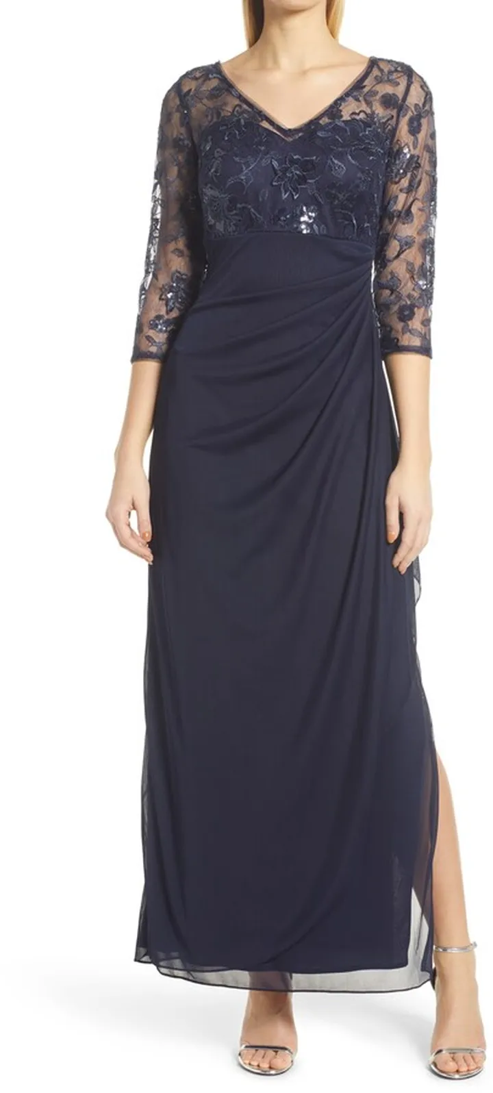 Ruched Empire Waist Gown