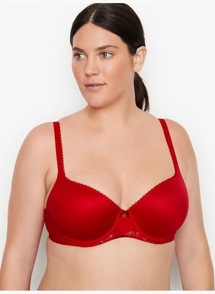 Lightly-Lined Lace Detail Shimmer Demi Bra