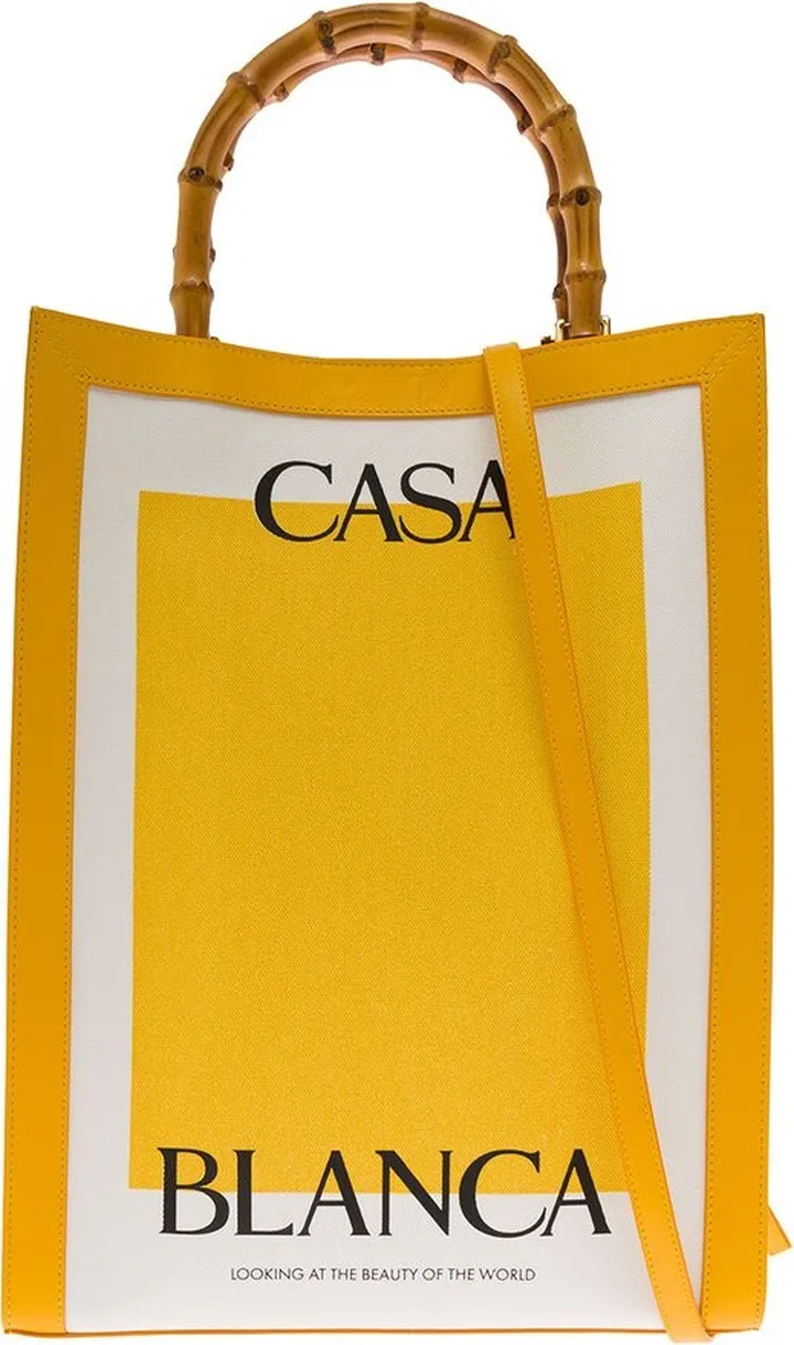 Casablanca Logo Print Two-Tone Tote Bag