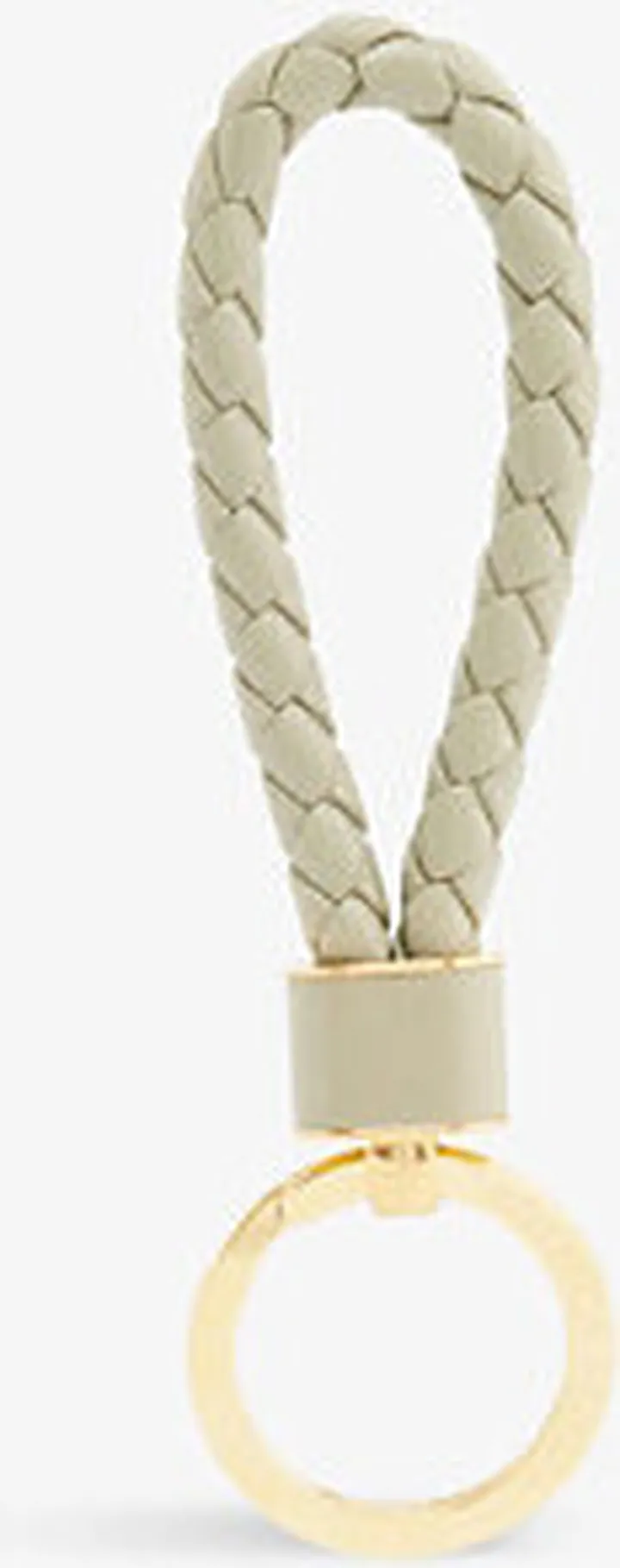 Travertine-gold Increcciato Braided Leather Keyring