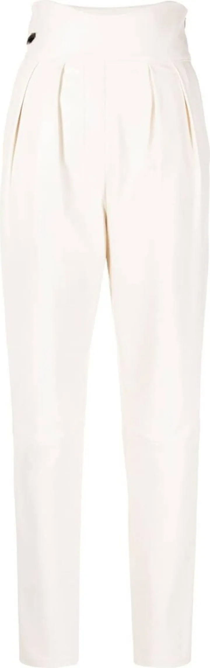 High-Waisted Leather Trousers