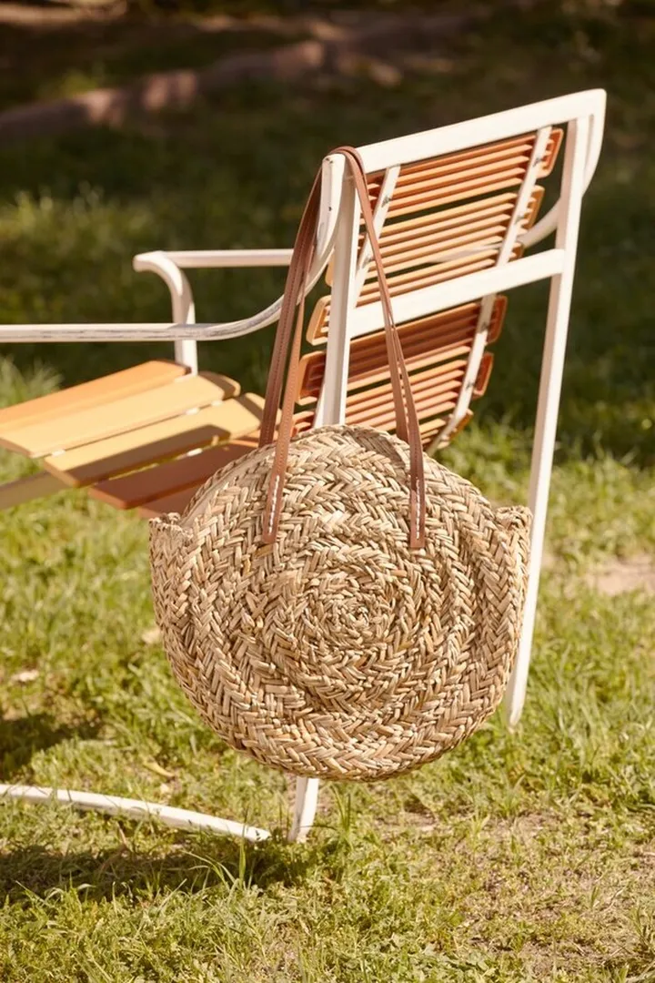 Basketwoven Straw Tote Bag