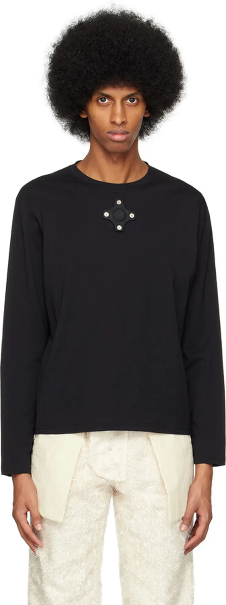 Craig Green Black Eyelet Long Sleeve T-Shirt