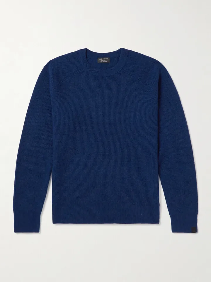 Haldon Waffle-Knit Cashmere Sweater