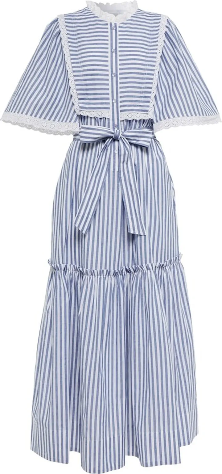Minnie striped cotton and linen dress
