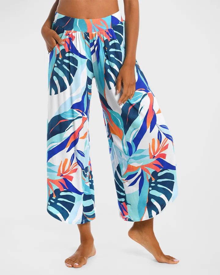 Coastal Palms Palazzo Pants