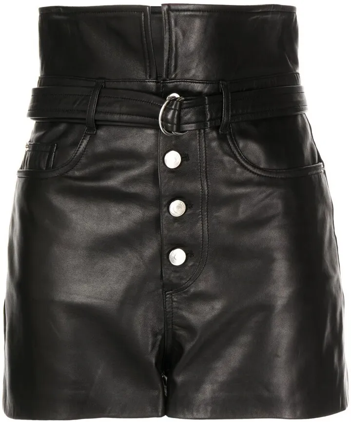Diana high-waist leather shorts