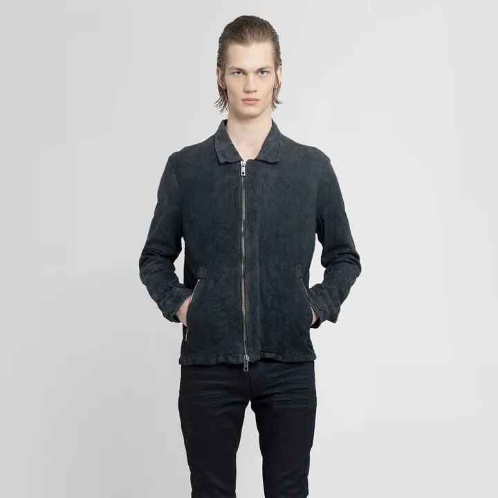 Giorgio Brato Man Black Leather Jackets