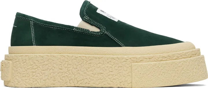 MM6 Maison Margiela Green Slip-On Sneakers