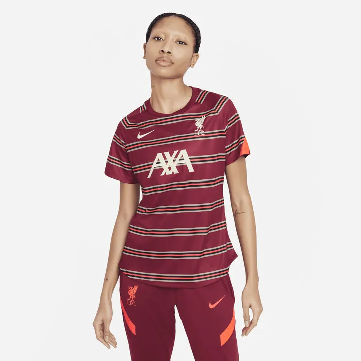 Nike Women's Liverpool FC Pre-Match Short-Sleeve Soccer Top in Red