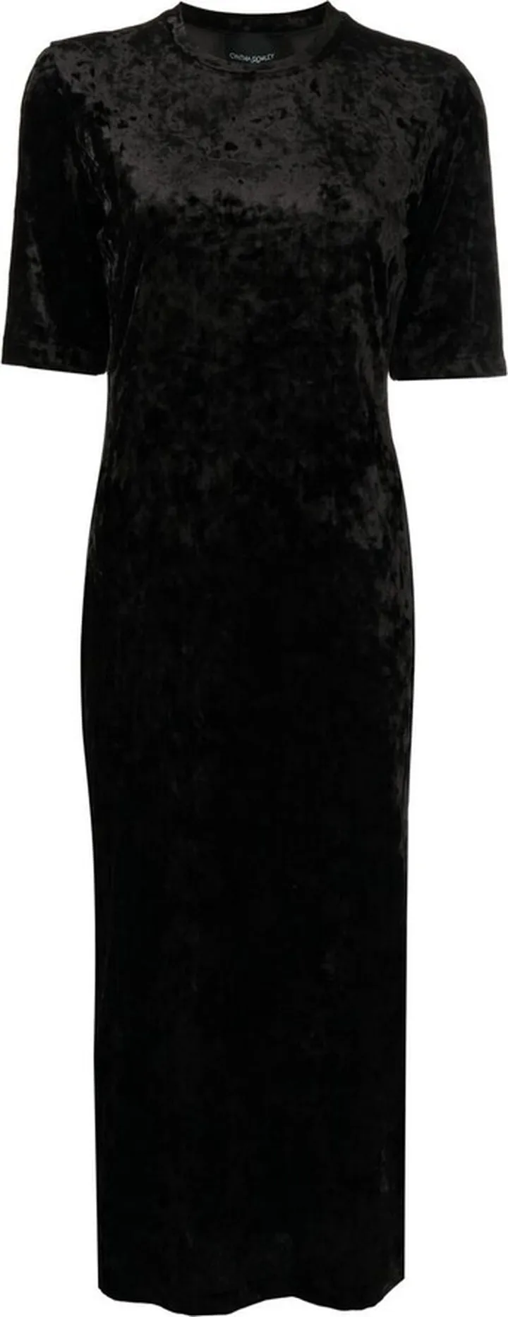 Velvet-Effect Midi Dress