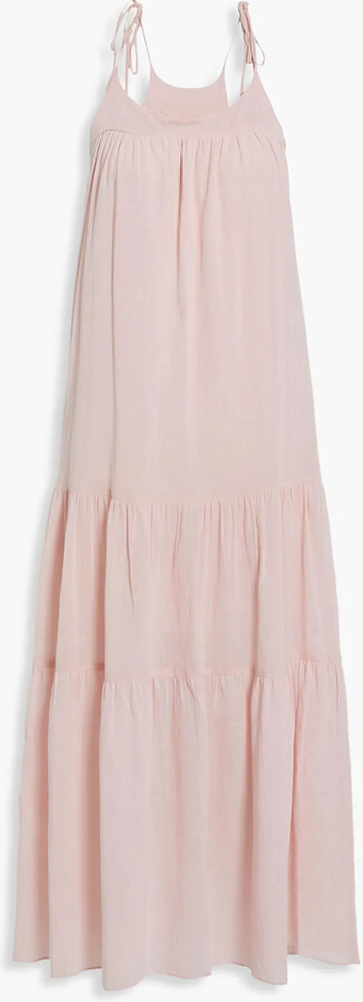 Tiered cotton-gauze midi dress