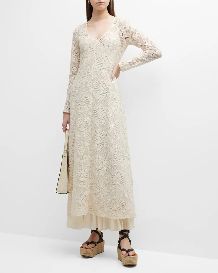 Tayla Long-Sleeve Lace Maxi Dress