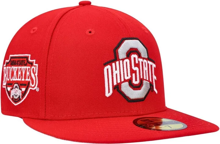 Men's New Era Scarlet Ohio State Buckeyes Patch 59FIFTY Fitted Hat