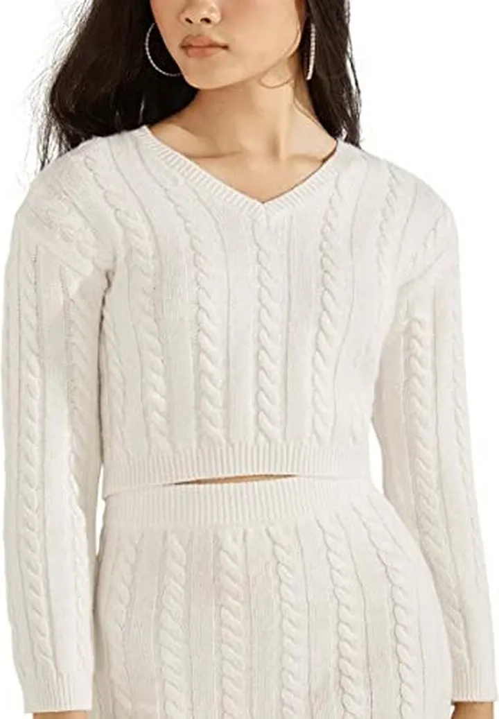 GUESS Women's Long Sleeve Dora V-Neck Sweater