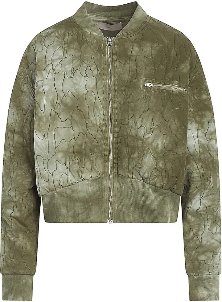 Cropped Embroidered Bomber Jacket