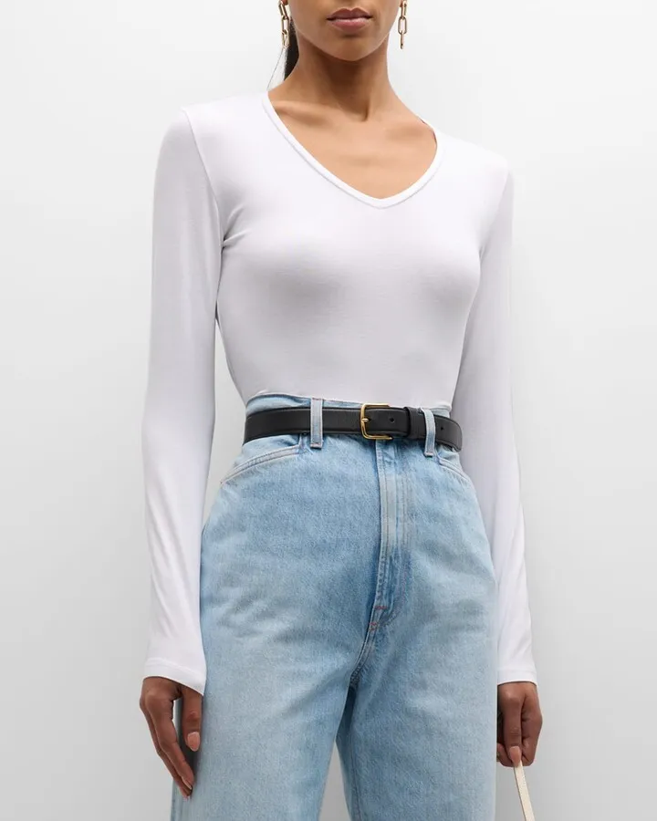 Soft Touch Long-Sleeve V-Neck Tee
