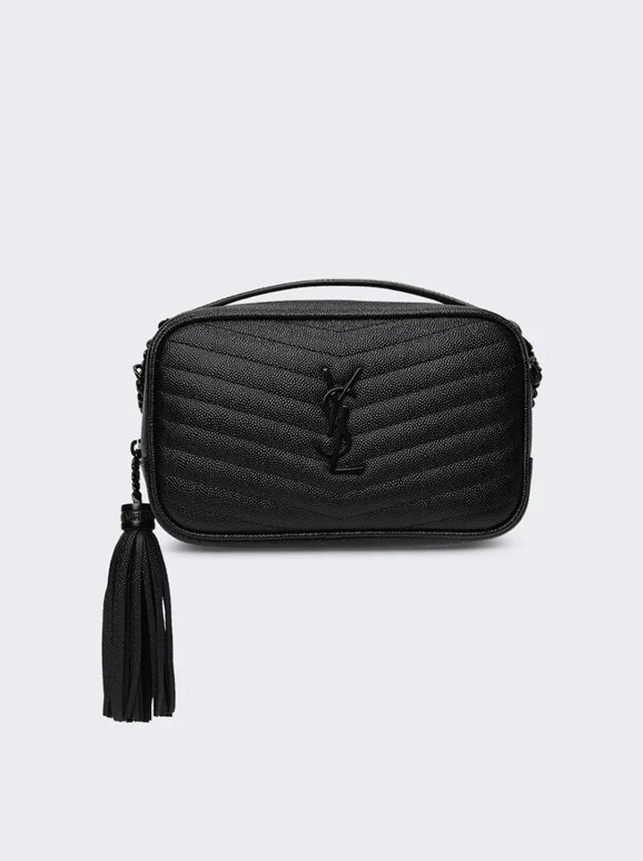 Lou Mini Quilted Leather Crossbody Bag Black