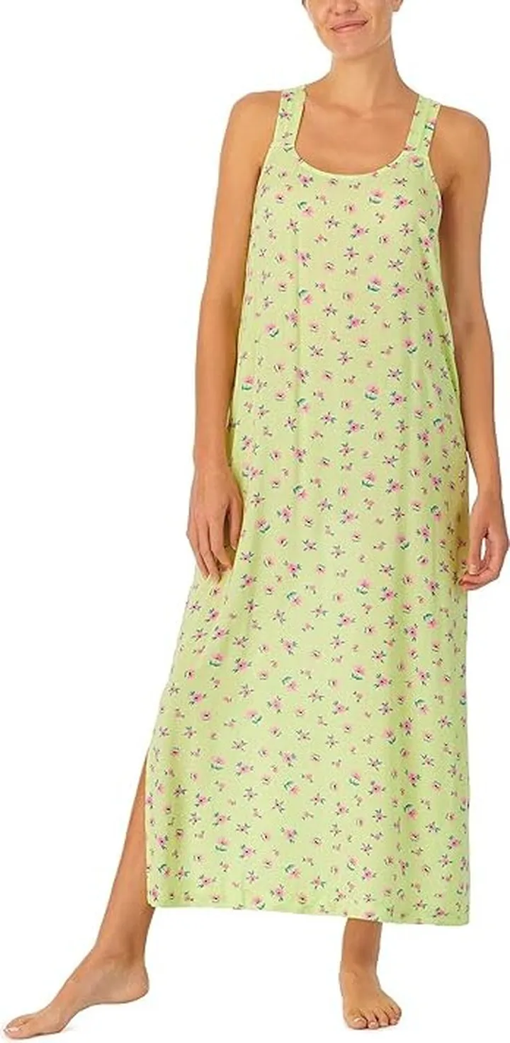 Sanctuary Sleeveless Maxi Chemise (Lime Floral) Women's Pajama